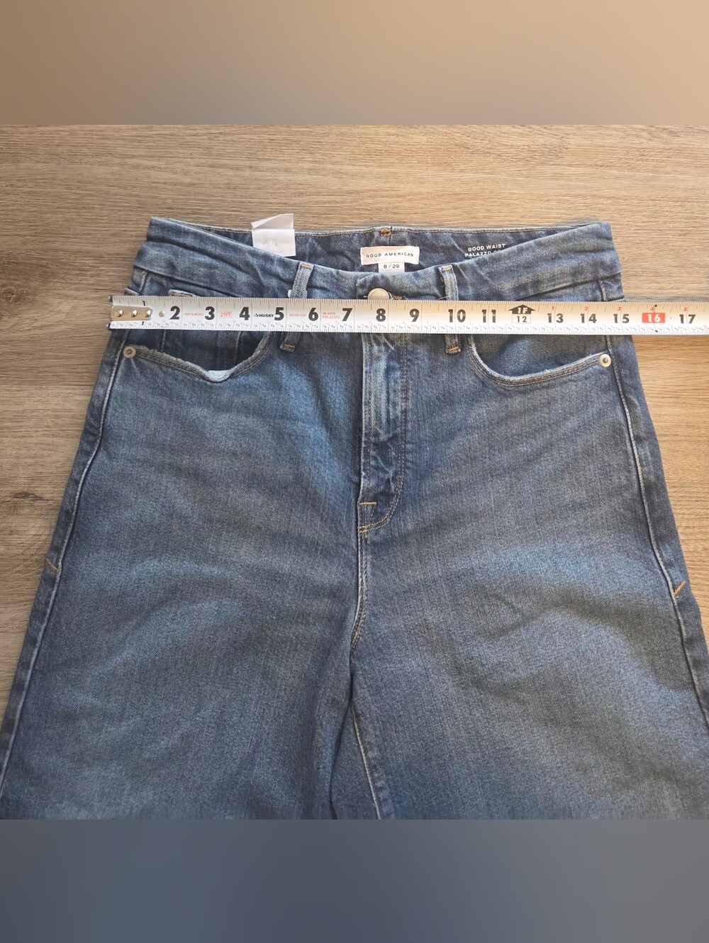 Good American good waist palazzo jeans #28 - Picture 6 of 10